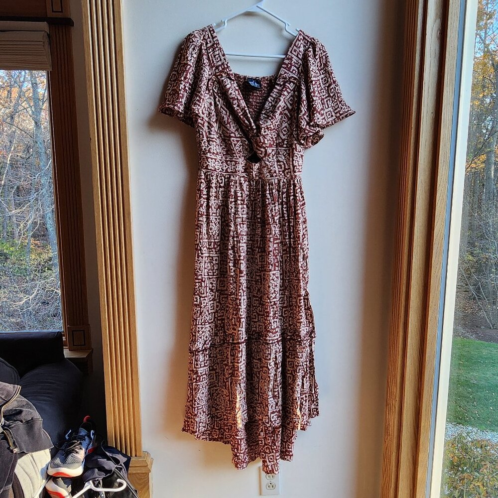 Angie Aztec Southwestern Style V-Neck Midi Sundress Size Large - Picture 8 of 15